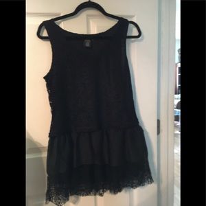 Black Lacey Tank Dress Beach Cover-Up Size Medium!